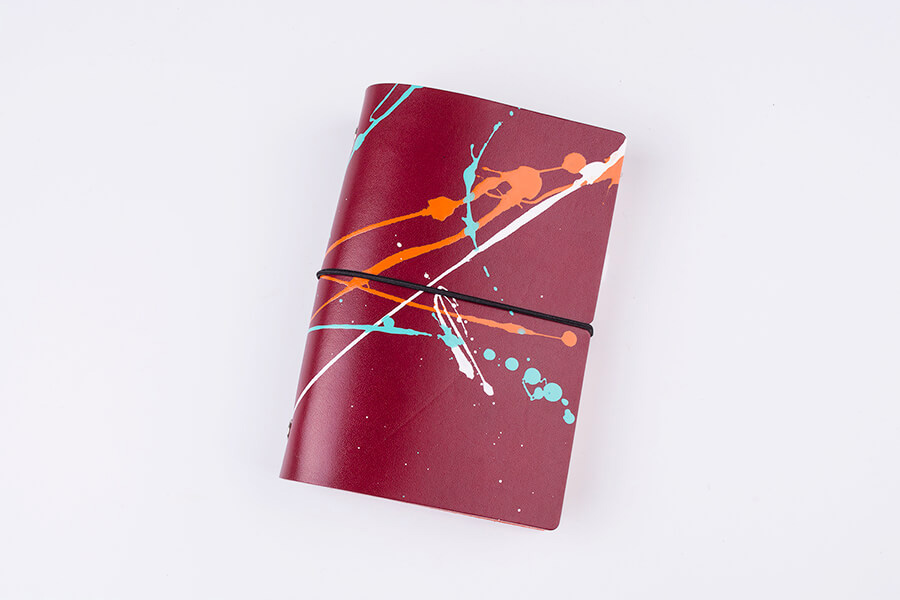 Genuine Leather Splatter Art Travel Notebook 