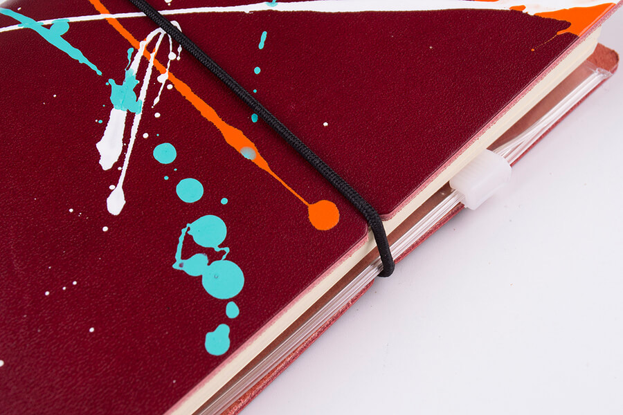 Genuine Leather Splatter Art Travel Notebook 