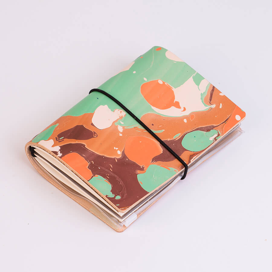 Genuine Leather Marble Traveler S Notebook 