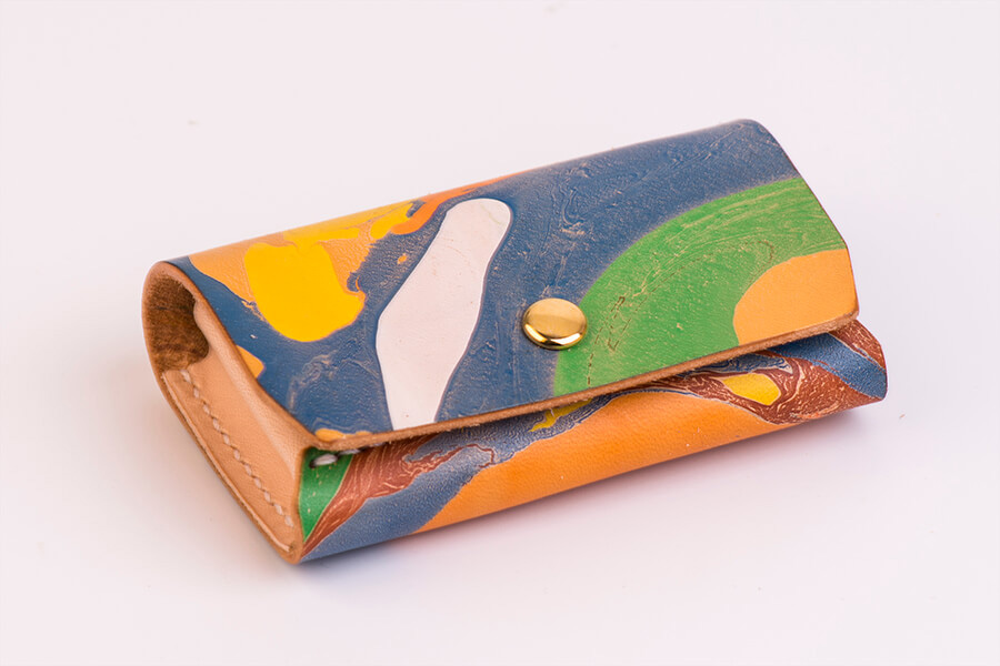 Genuine Leather Marble Card Case 