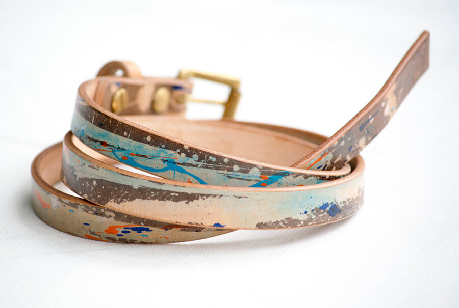 Genuine Leather Splatter Belt 