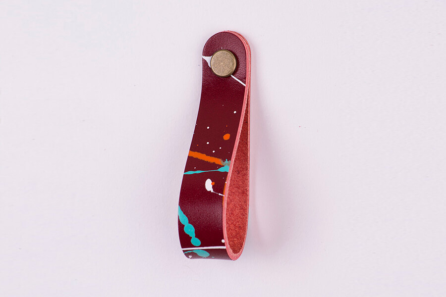 Genuine Leather Splatter Door Pulls 